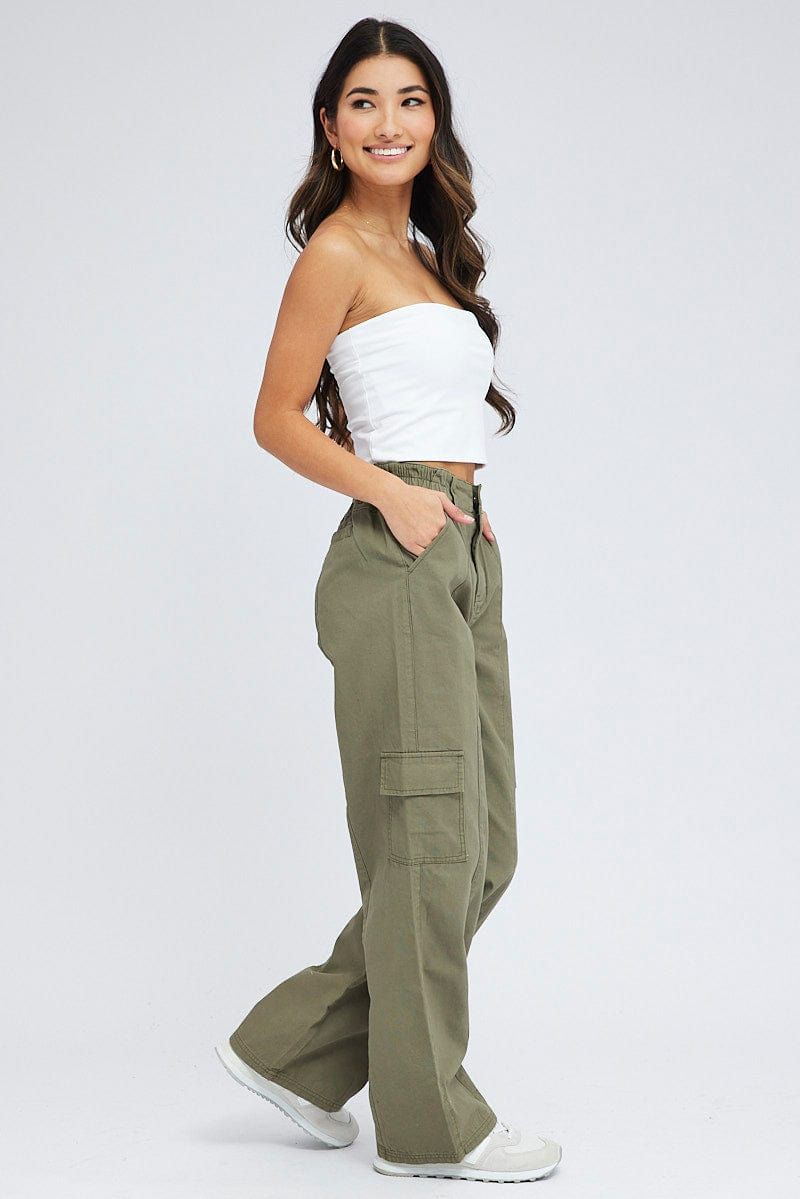 Green Cargo Pants Mid Rise sold by Ally Fashion product image thumbnail 4
