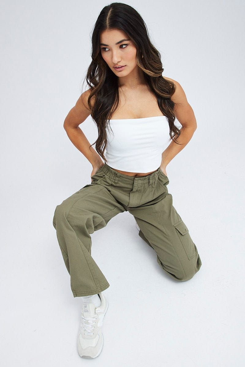 Green Cargo Pants Mid Rise sold by Ally Fashion