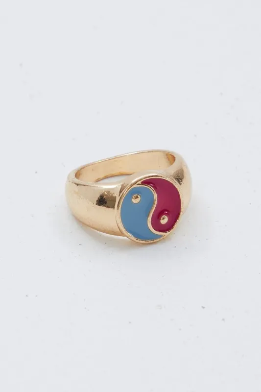 Gold Yin Yang Ring sold by Ally Fashion