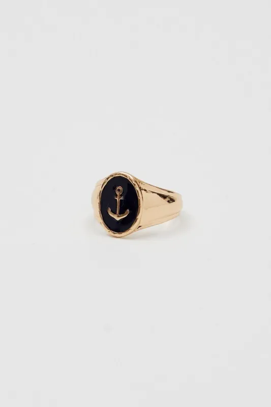Gold Anchor Chunky Ring sold by Ally Fashion