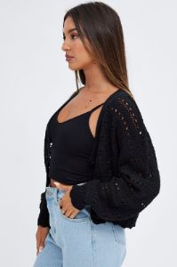Black Oversized Cardigan sold by Ally Fashion