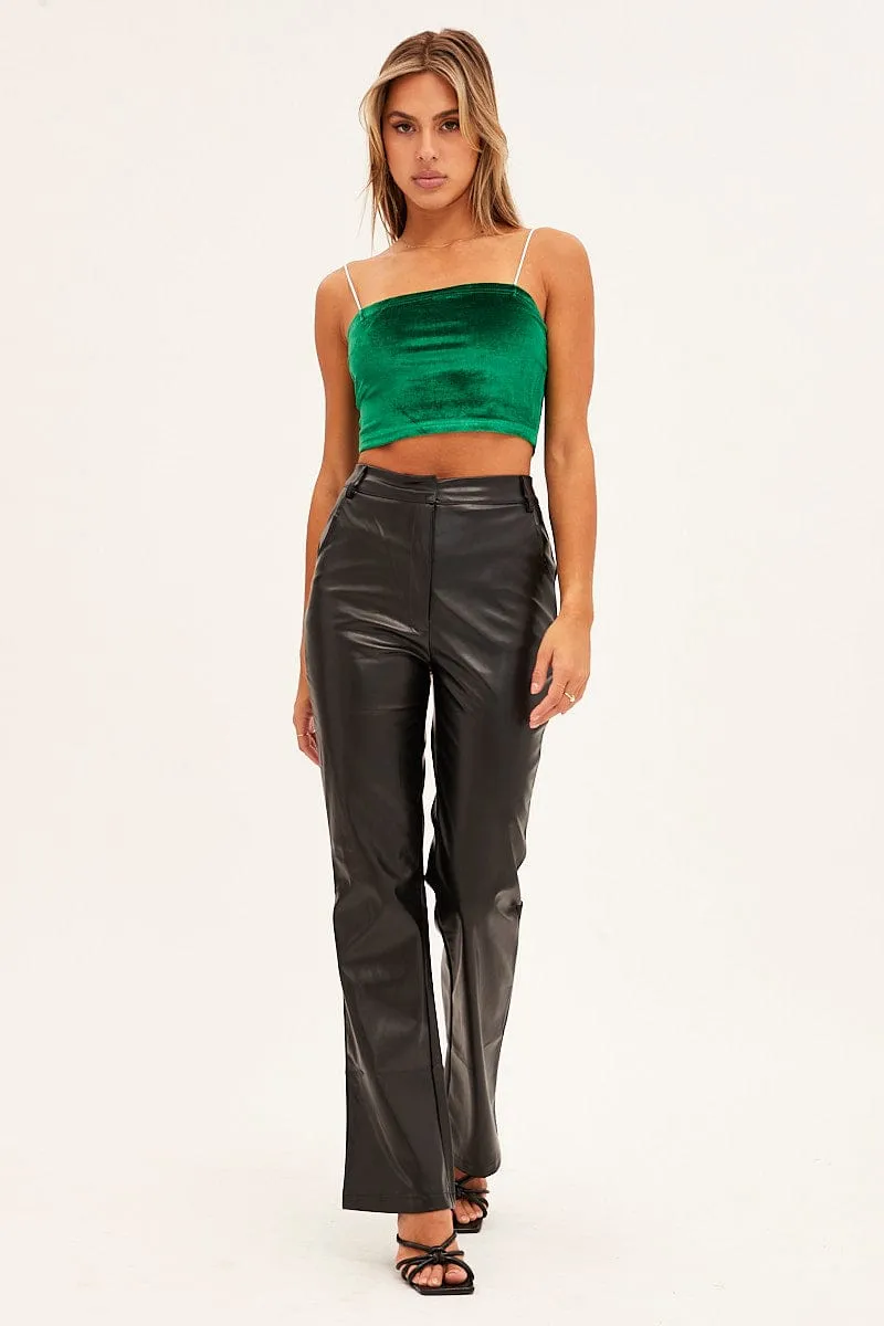 Green Velour Singlet Lounge Crop Top sold by Ally Fashion product image thumbnail 2