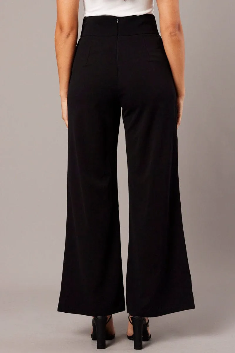 Black Wide Leg Pants High Rise sold by Ally Fashion product image thumbnail 5
