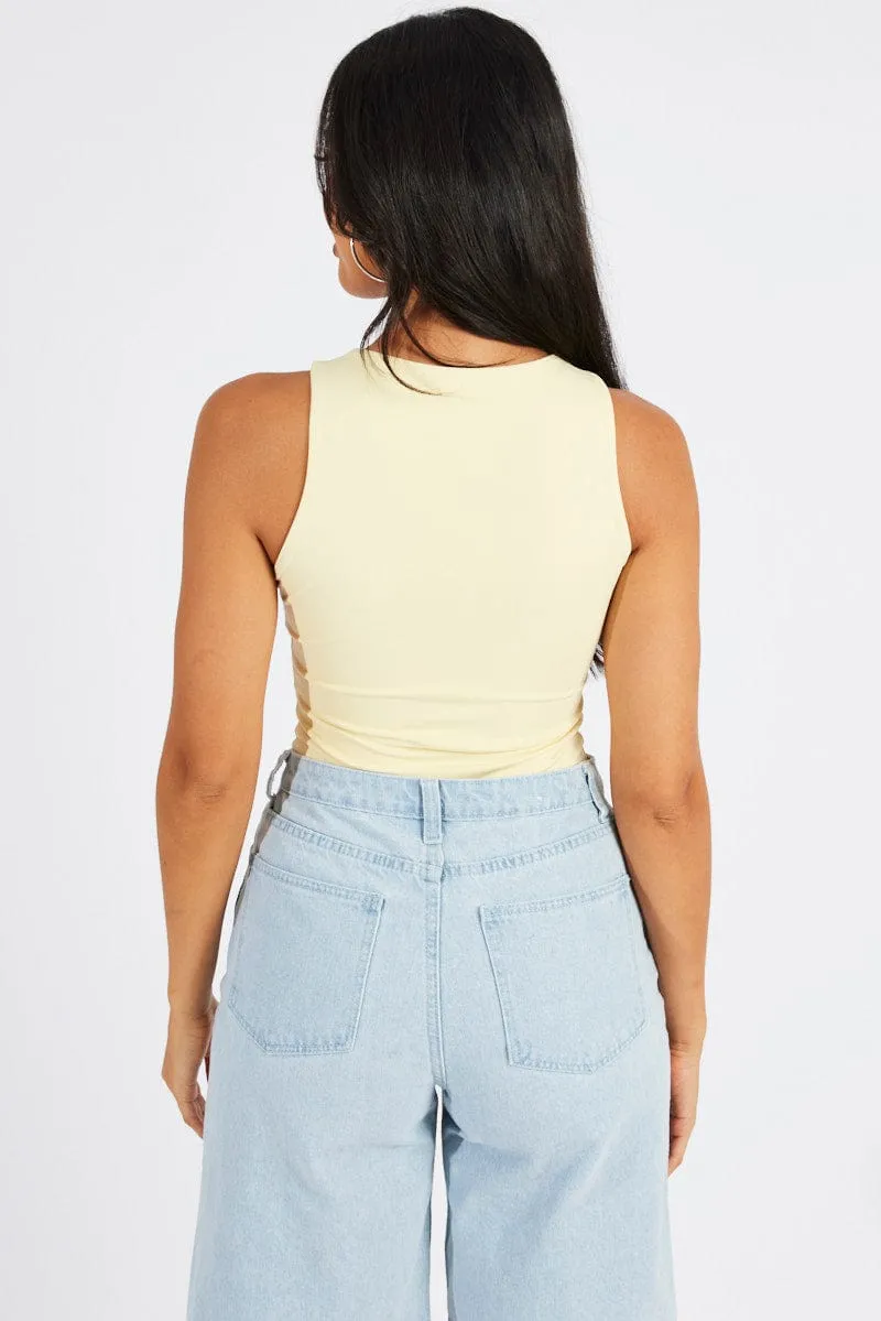 Yellow Supersoft Bodysuit Sleeveless sold by Ally Fashion product image thumbnail 5
