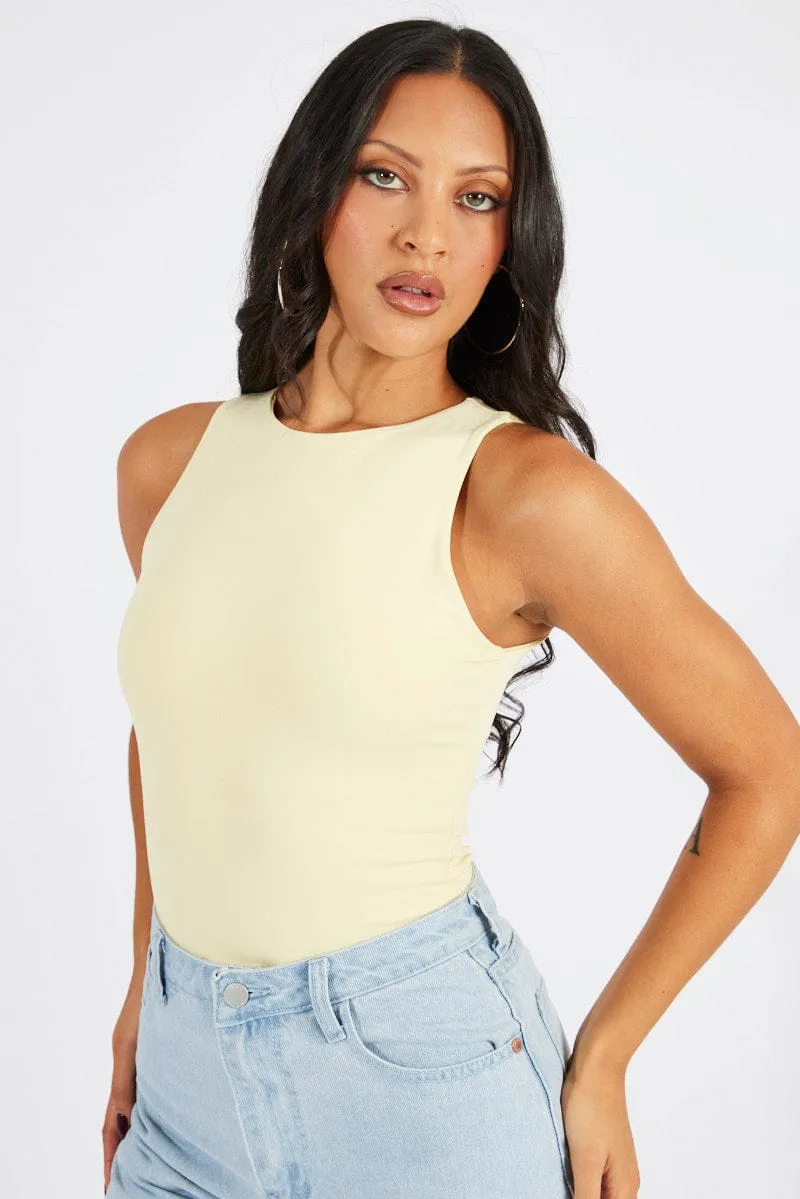 Yellow Supersoft Bodysuit Sleeveless sold by Ally Fashion product image thumbnail 3