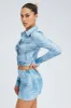 Blue Print Mini Skirt Low Rise sold by Ally Fashion
