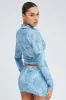 Blue Print Mini Skirt Low Rise sold by Ally Fashion