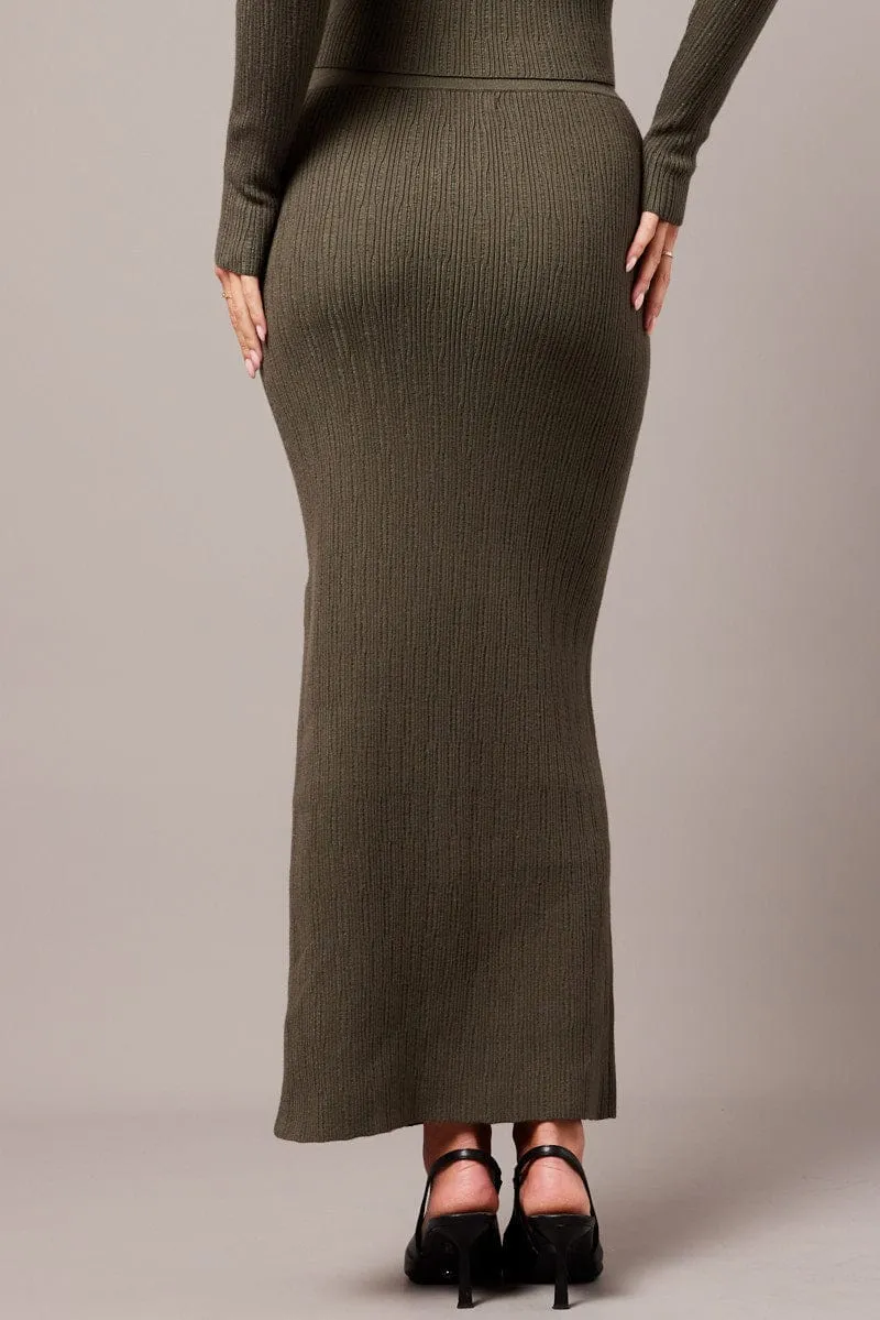 Green Knit Skirt High Rise sold by Ally Fashion product image thumbnail 5