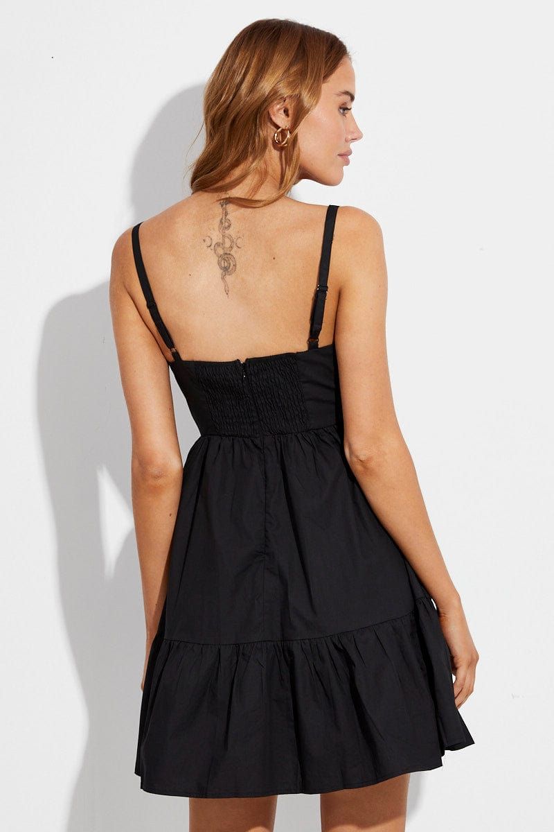 Black Fit And Flare Dress Sleeveless Ruched Bust sold by Ally Fashion product image thumbnail 5