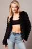 Black Shag Faux Fur Jacket sold by Ally Fashion