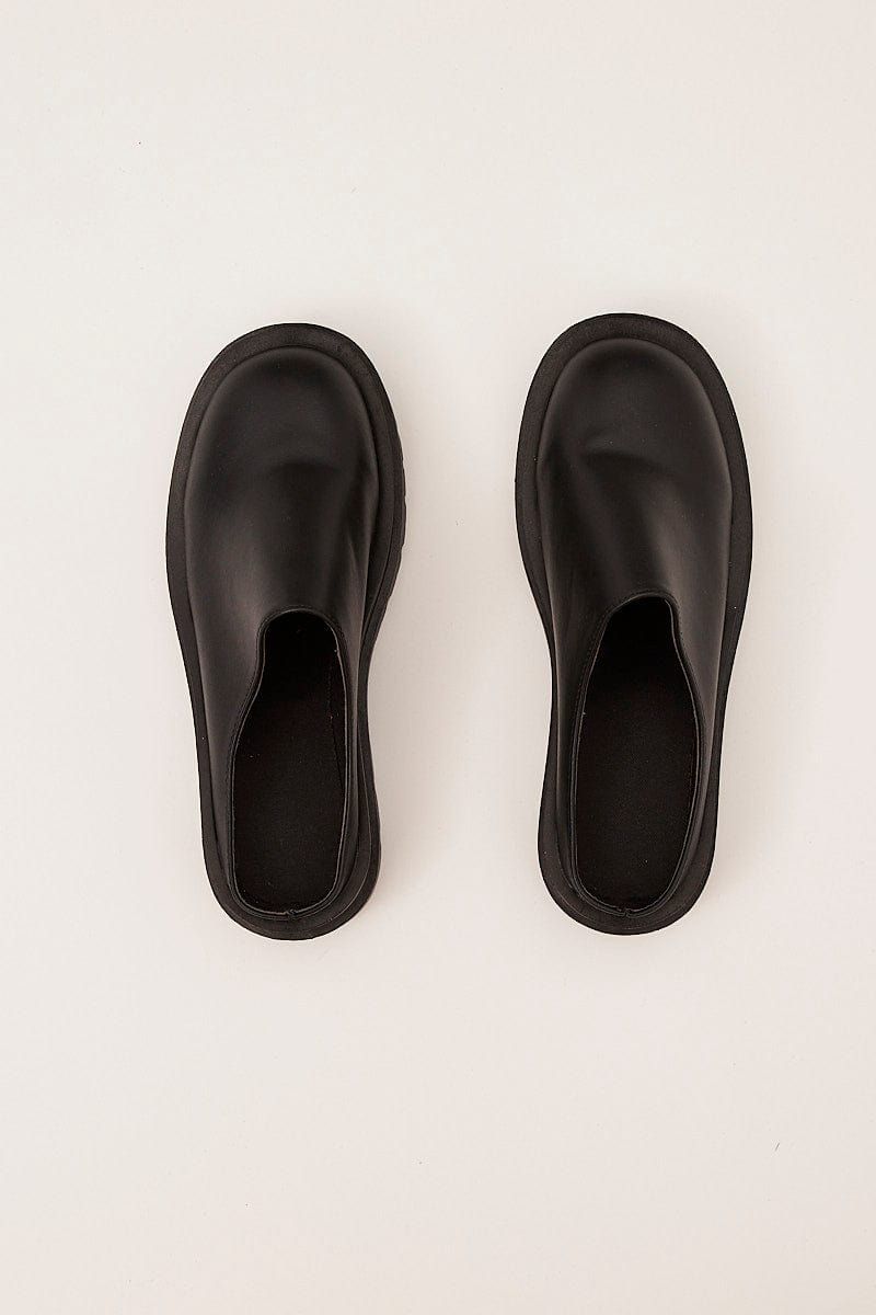 Black Chunky Sole Flat Mules sold by Ally Fashion product image thumbnail 4