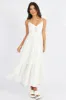 White Midi Dress Sleeveless V-Neck sold by Ally Fashion