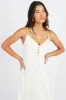White Midi Dress Sleeveless V-Neck sold by Ally Fashion