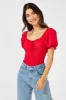 Red Bodysuit Short Sleeve sold by Ally Fashion