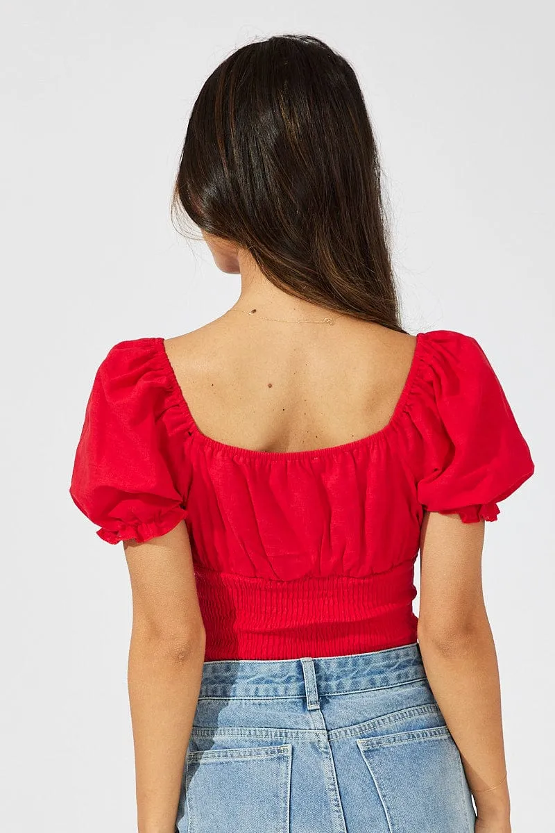 Red Bodysuit Short Sleeve sold by Ally Fashion product image thumbnail 5