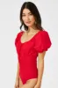 Red Bodysuit Short Sleeve sold by Ally Fashion