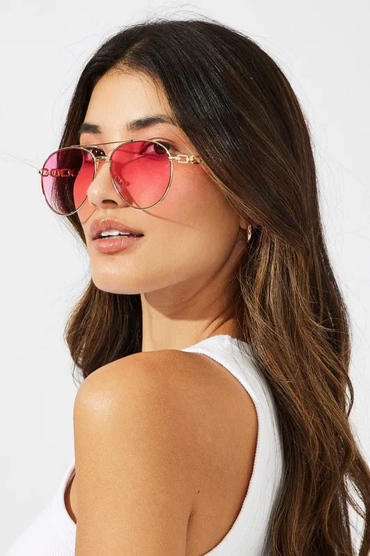 Pink Chain Detail Fashion Sunglasses sold by Ally Fashion