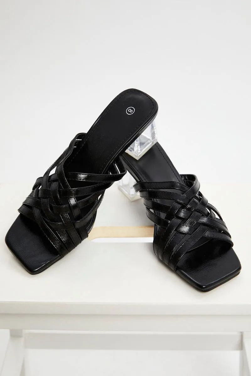 Black Woven Perspex Heels sold by Ally Fashion product image thumbnail 2