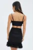 Black Faux Feather Trim Bodycon Mini Skirt sold by Ally Fashion