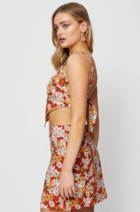 Print Scarf Top Sleeveless Crop Linen Blend sold by Ally Fashion