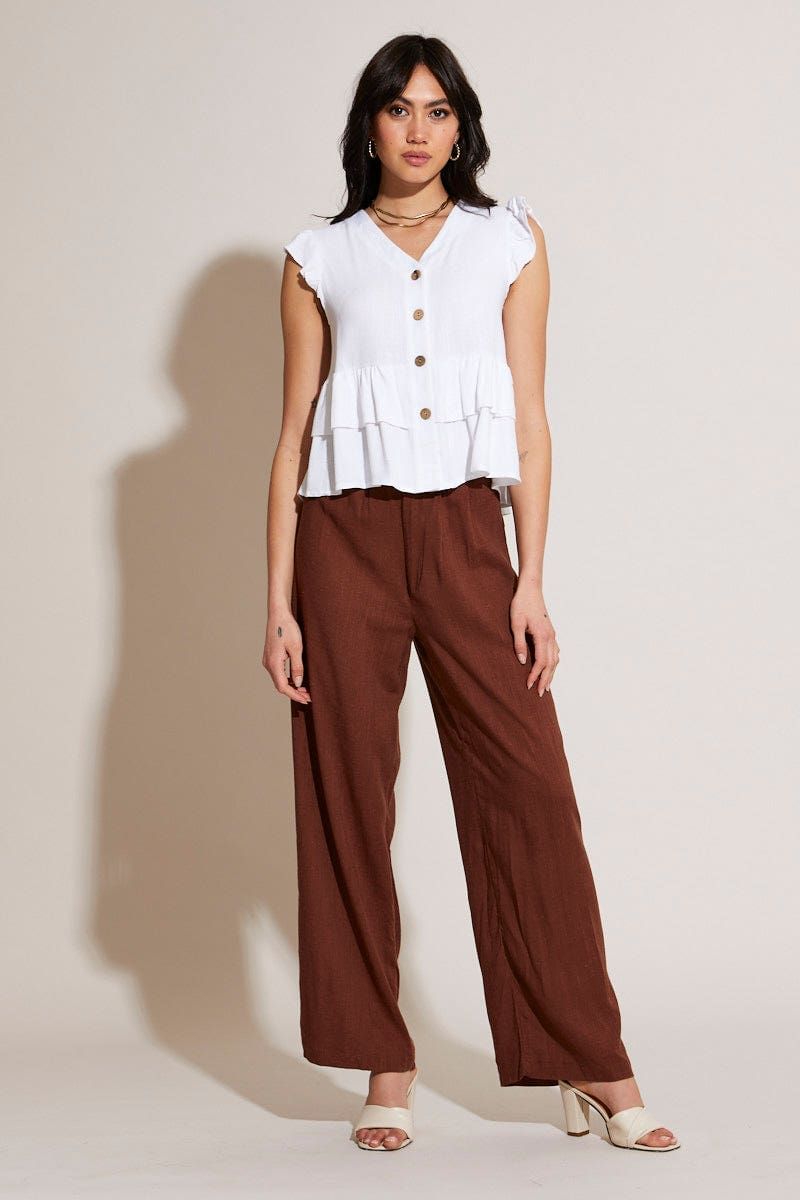 White Peplum Top Sleeveless sold by Ally Fashion product image thumbnail 2