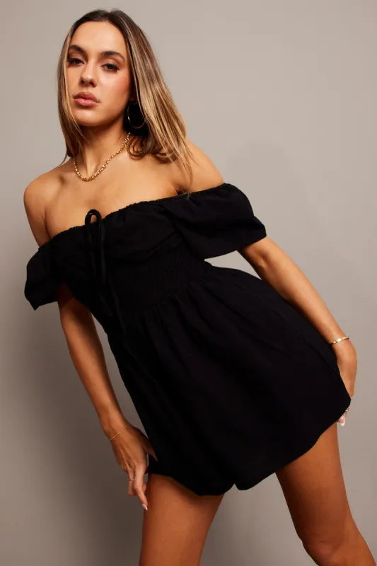 Black Playsuit Fit and Flare sold by Ally Fashion
