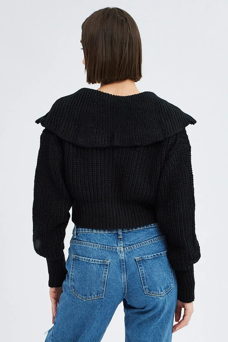 Black Zip up Crop Cardigan sold by Ally Fashion product image thumbnail 5