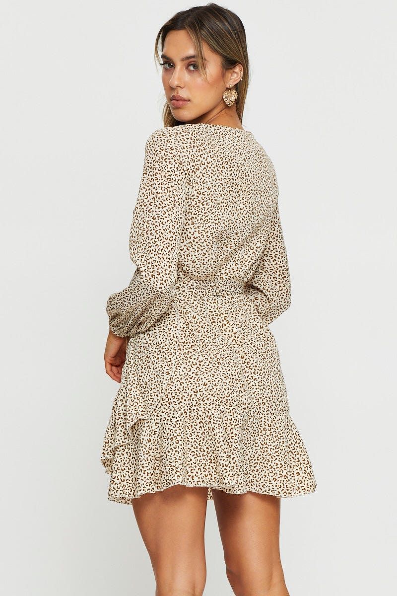 Print Wrap Dress Long Sleeve Mini sold by Ally Fashion product image thumbnail 5