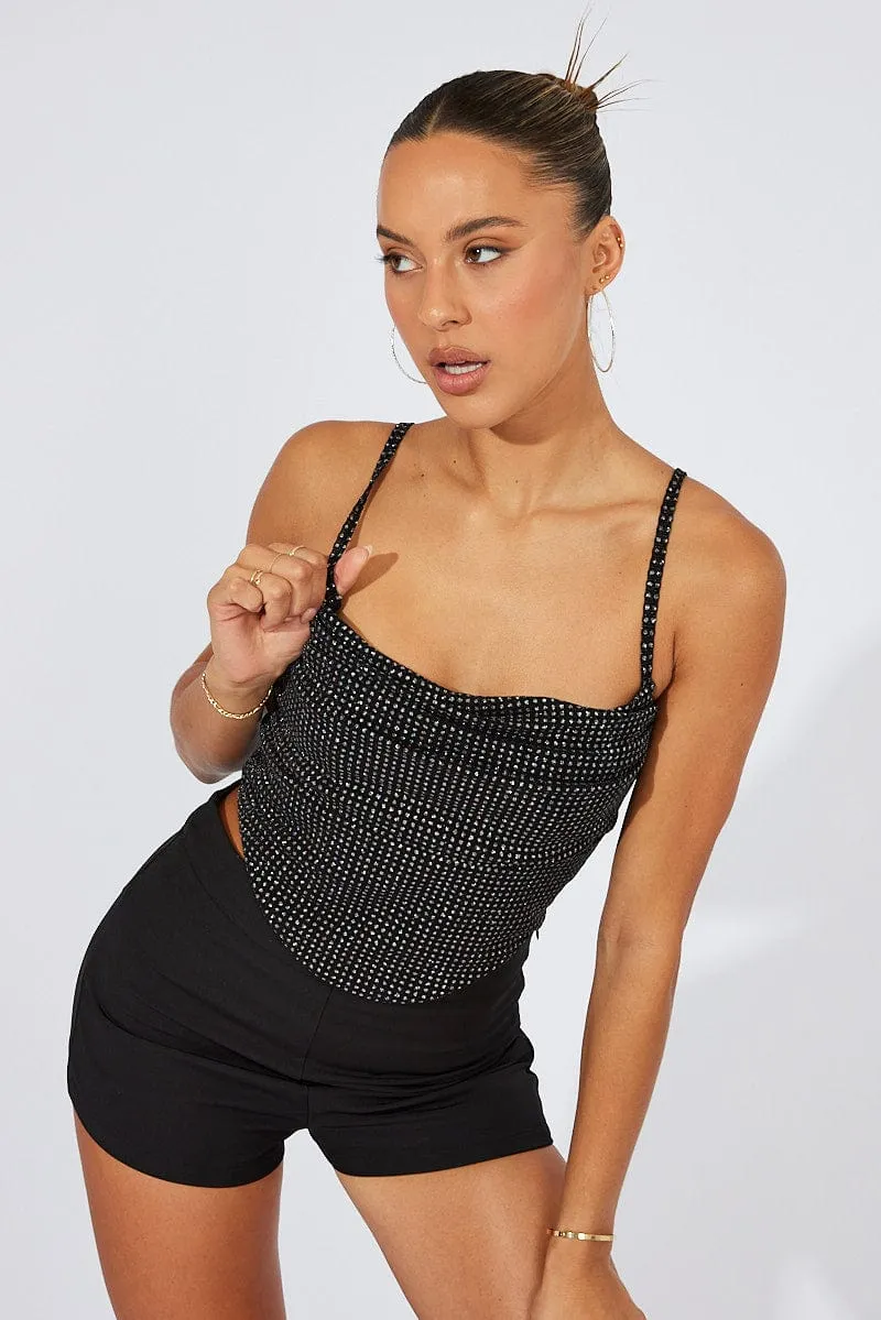 Black Cami Sleeveless Cowl Neck sold by Ally Fashion product image thumbnail 4