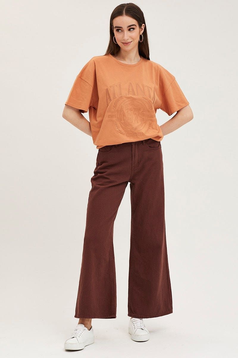 Orange Graphic T-Shirt Embroided sold by Ally Fashion product image thumbnail 2