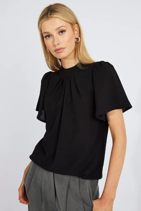 Black Top Short Sleeve sold by Ally Fashion