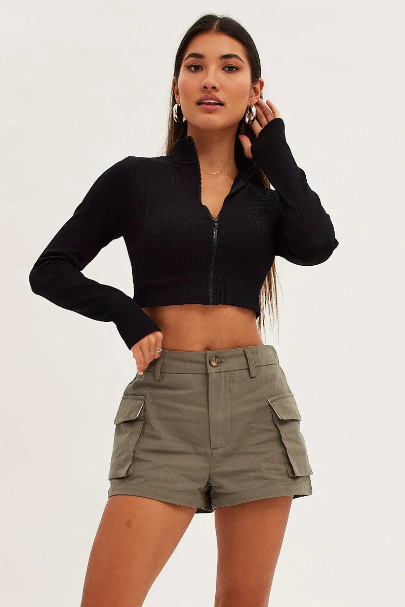 Black Zip Up Seamless Activewear sold by Ally Fashion product image thumbnail 3