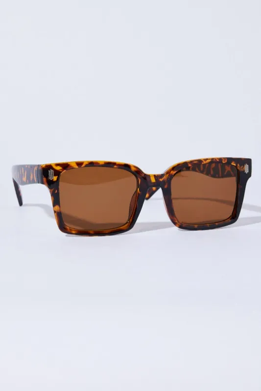Brown Animal Print Square Sunglasses sold by Ally Fashion