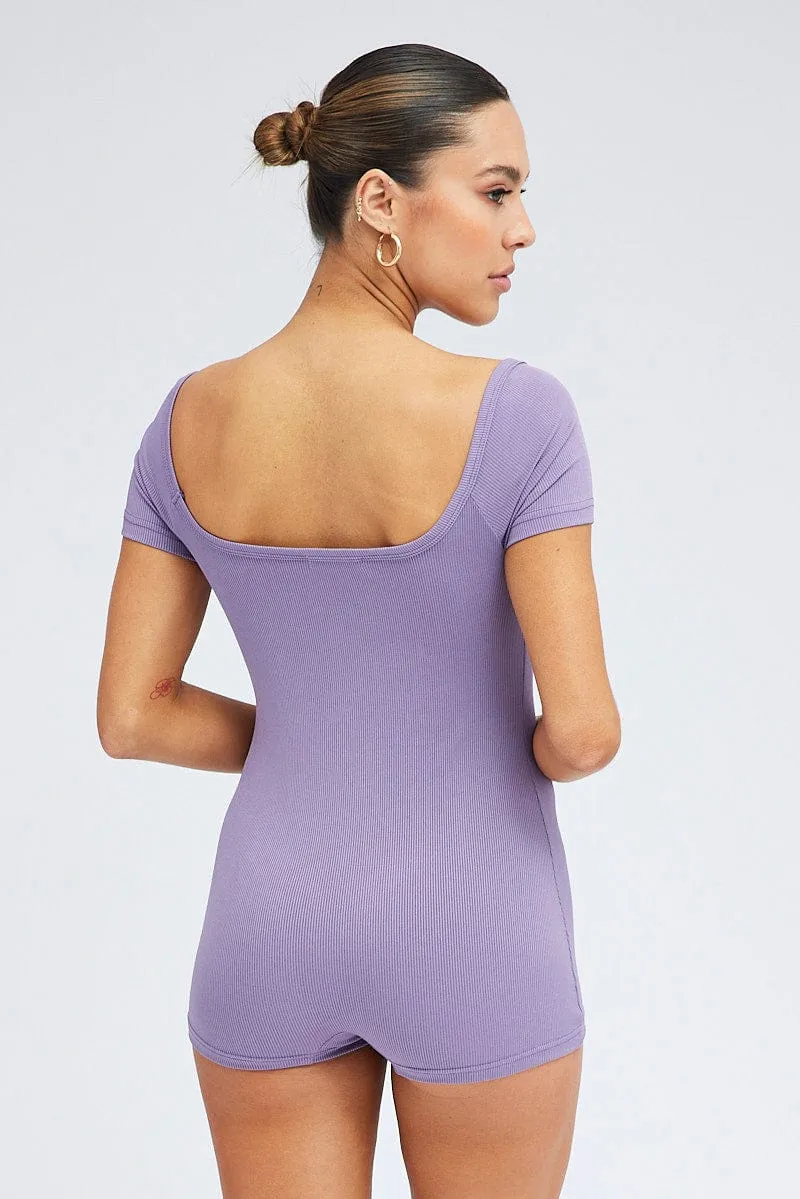 Purple Unitard sold by Ally Fashion product image thumbnail 5