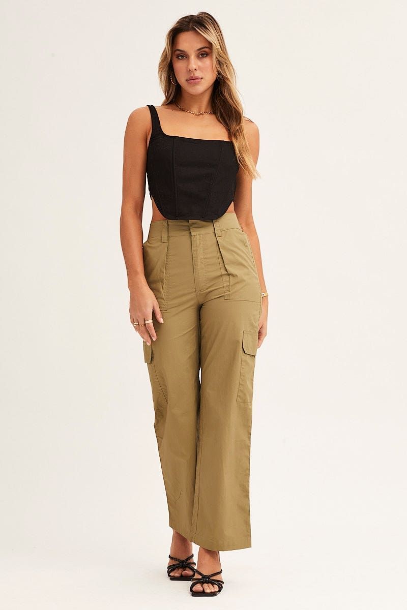 Green Cargo Pants Mid Rise sold by Ally Fashion