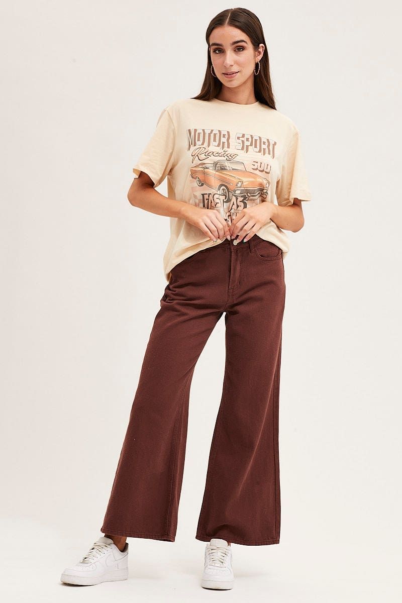 Beige Oversized T-Shirt sold by Ally Fashion product image thumbnail 2