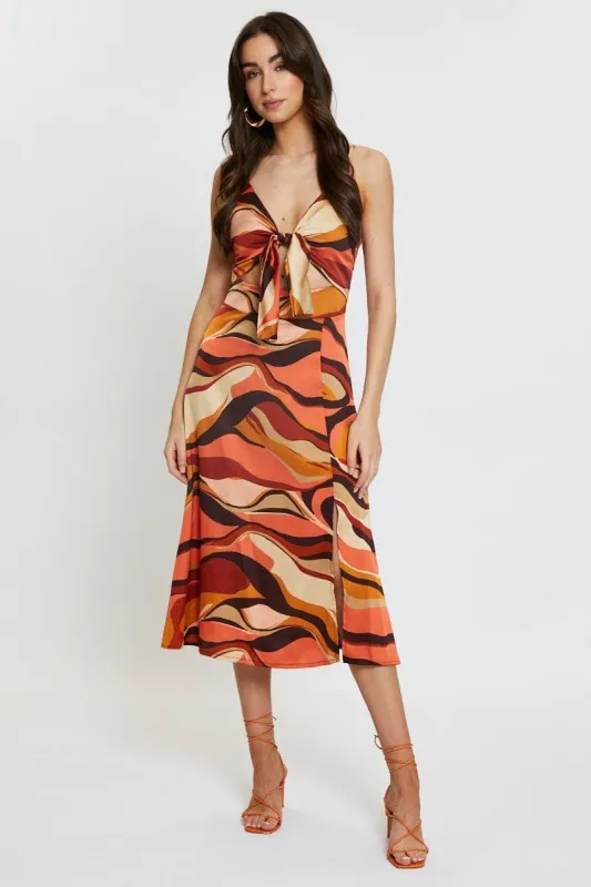 Print A Line Dress Midi sold by Ally Fashion