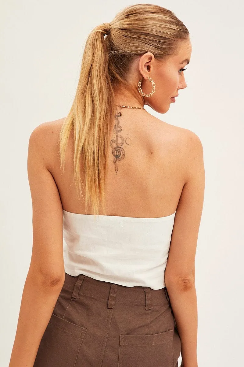 White Front Tie Corset Top sold by Ally Fashion product image thumbnail 5