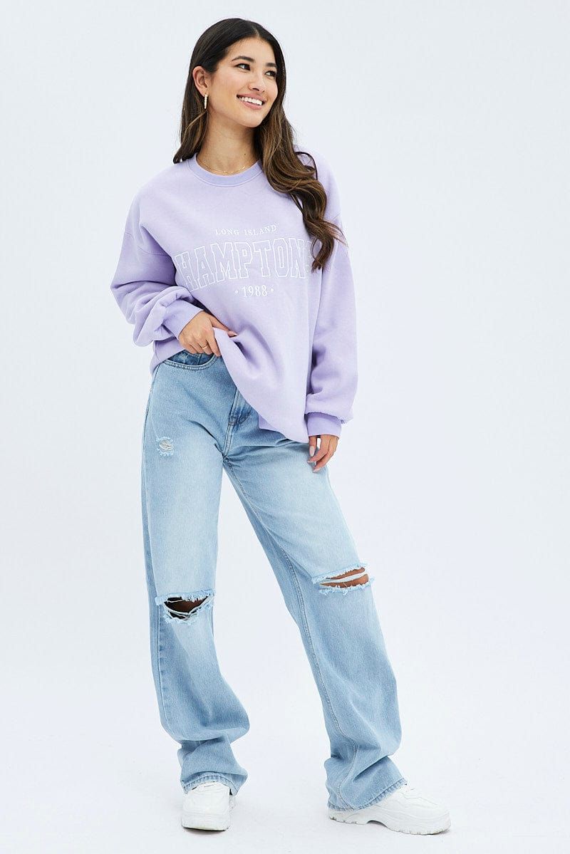 Purple Graphic Sweater Long Sleeve sold by Ally Fashion product image thumbnail 2