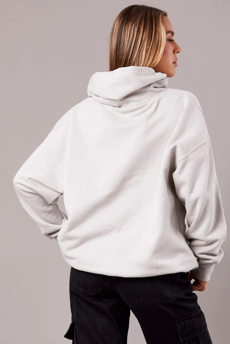 Grey Graphic Hoodie Sweater Long Sleeve sold by Ally Fashion product image thumbnail 5