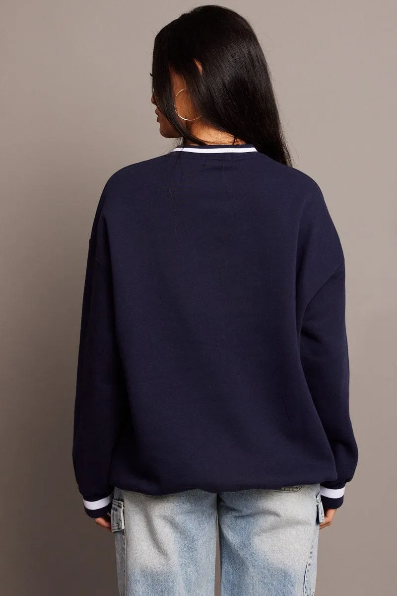 Blue Graphic Sweater Long Sleeve sold by Ally Fashion product image thumbnail 5