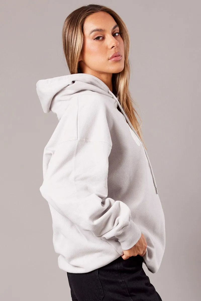 Grey Graphic Hoodie Sweater Long Sleeve sold by Ally Fashion product image thumbnail 4