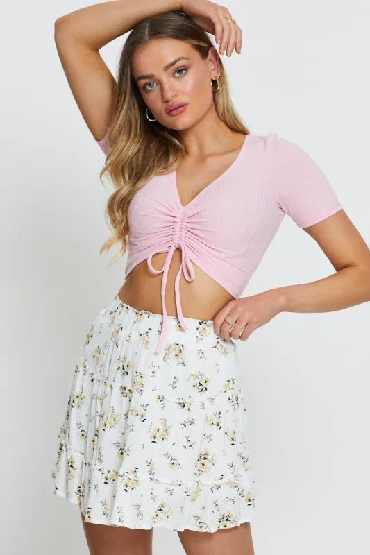 Print Mini Skirt Tiered sold by Ally Fashion