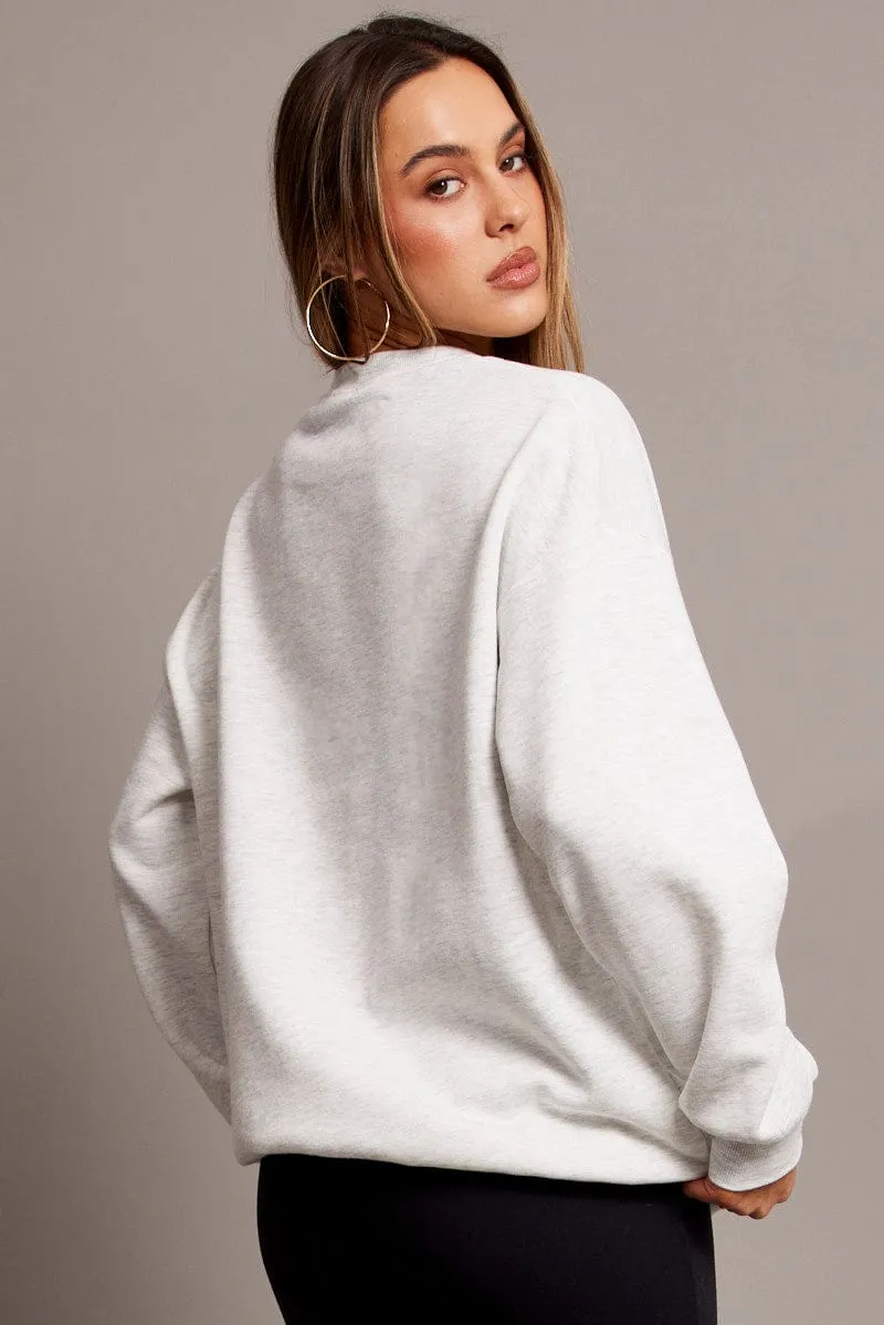 Grey Graphic Sweater Long Sleeve sold by Ally Fashion product image thumbnail 5