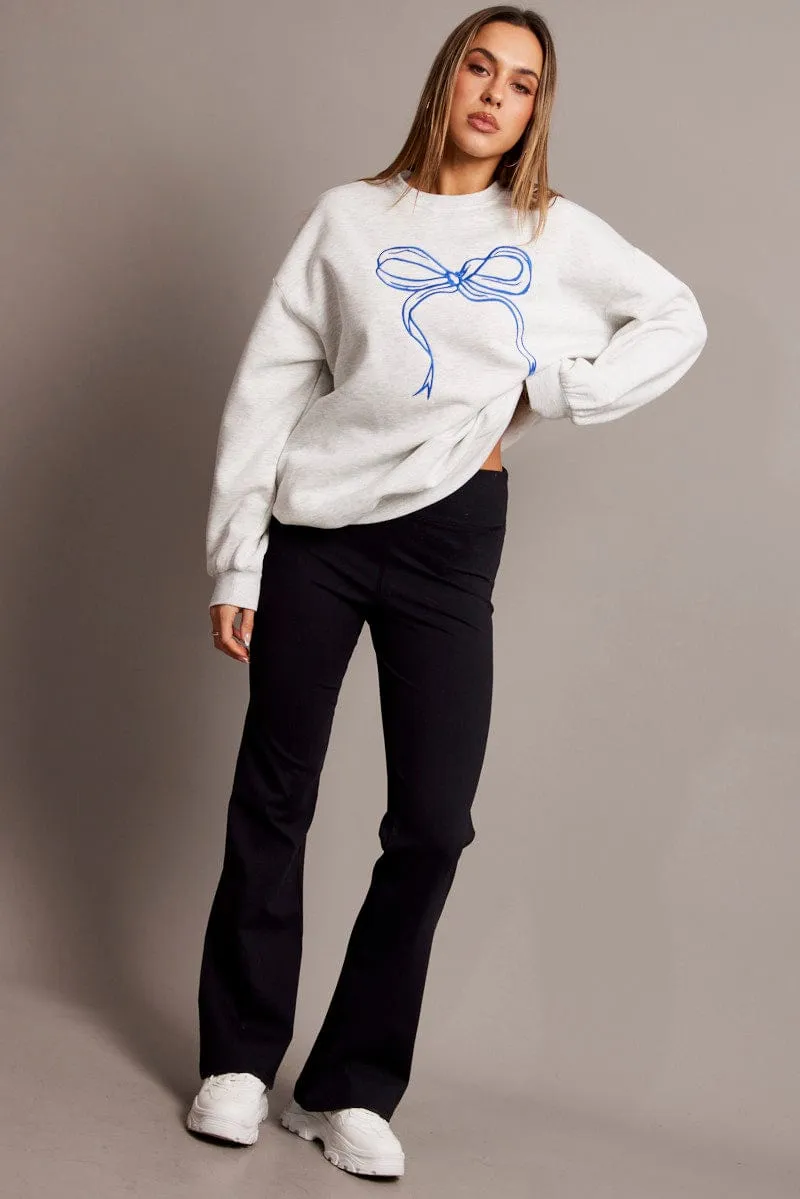 Grey Graphic Sweater Long Sleeve sold by Ally Fashion product image thumbnail 2