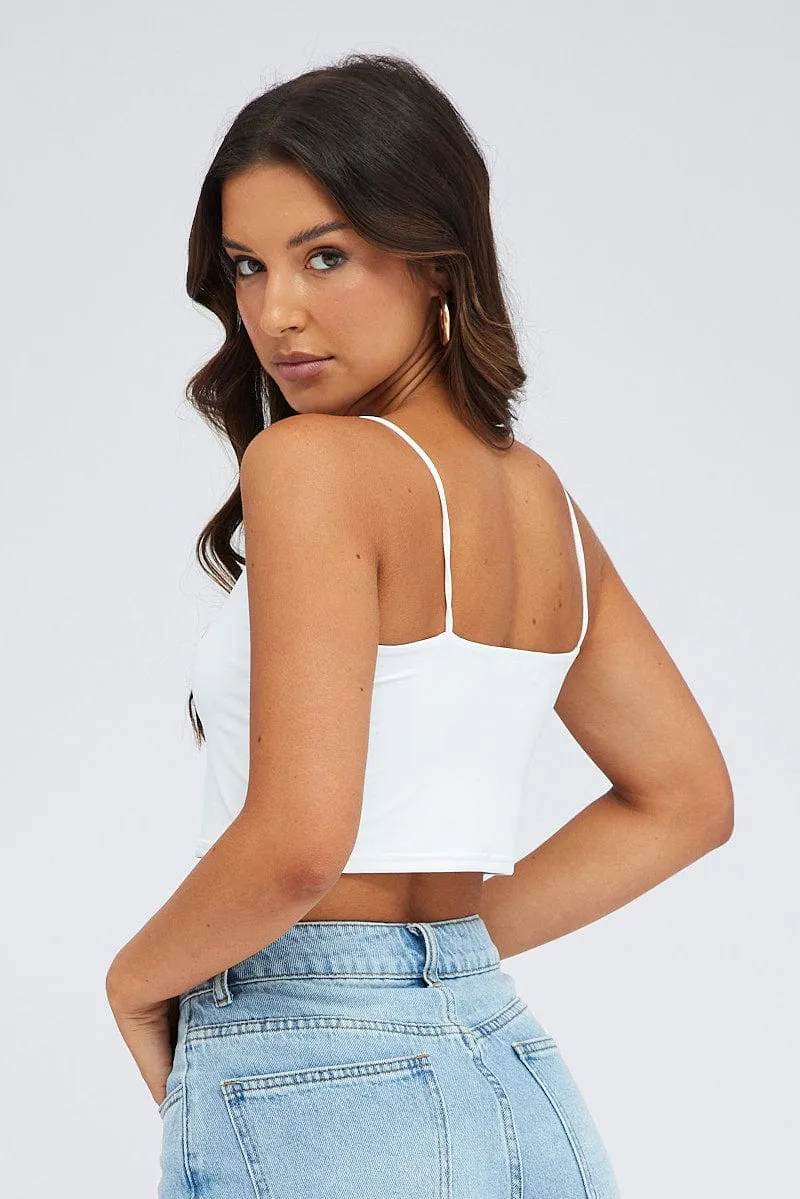 White Singlet Crop Top Square Neck sold by Ally Fashion product image thumbnail 5