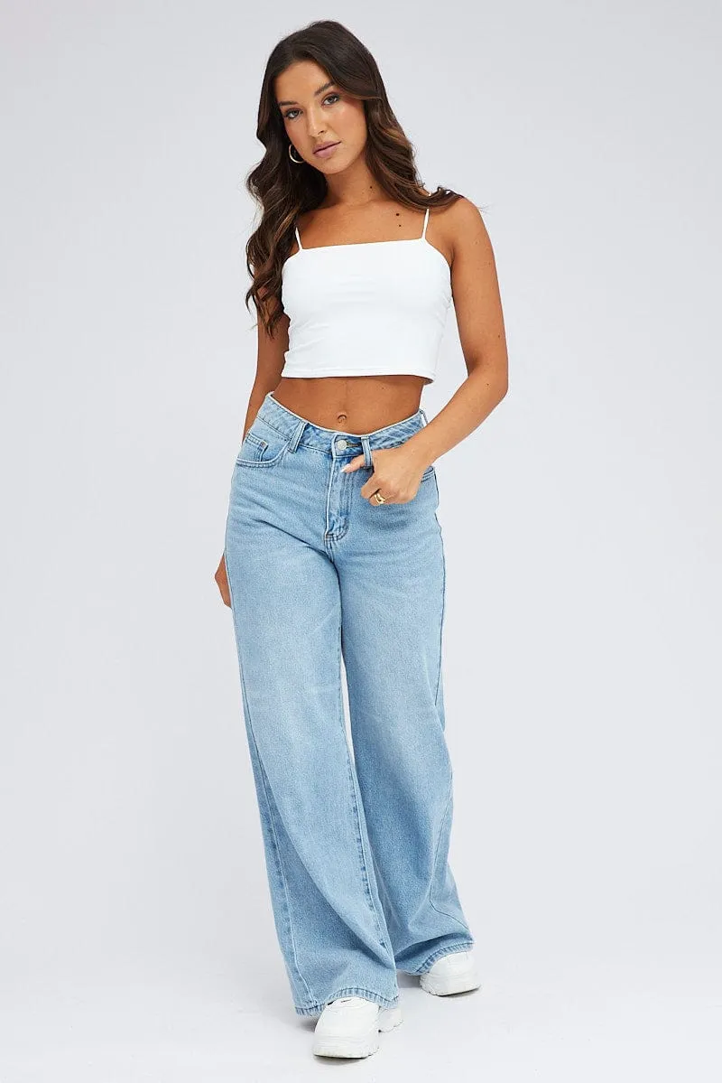 White Singlet Crop Top Square Neck sold by Ally Fashion product image thumbnail 2