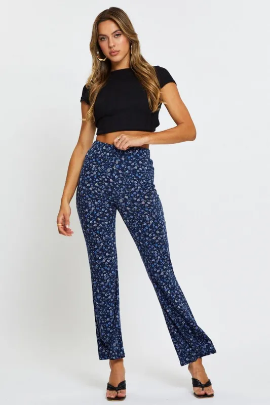 Boho Print Elastic Waist Flare Pant sold by Ally Fashion