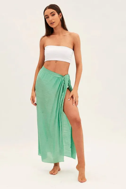 Green Beach Cover Up Maxi Sarong sold by Ally Fashion