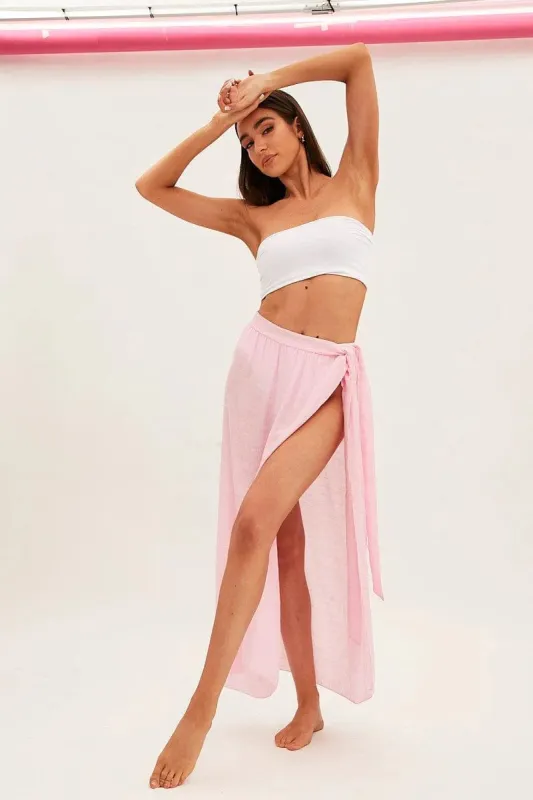 Pink Beach Cover Up Maxi Sarong sold by Ally Fashion